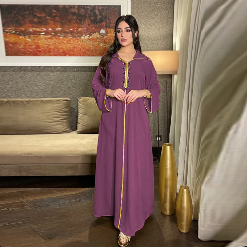 

2022 eid mubarak djellaba femme abaya dubai turkey muslim hooded dress women moroccan caftan elegant lady islamic clothing, As pictures