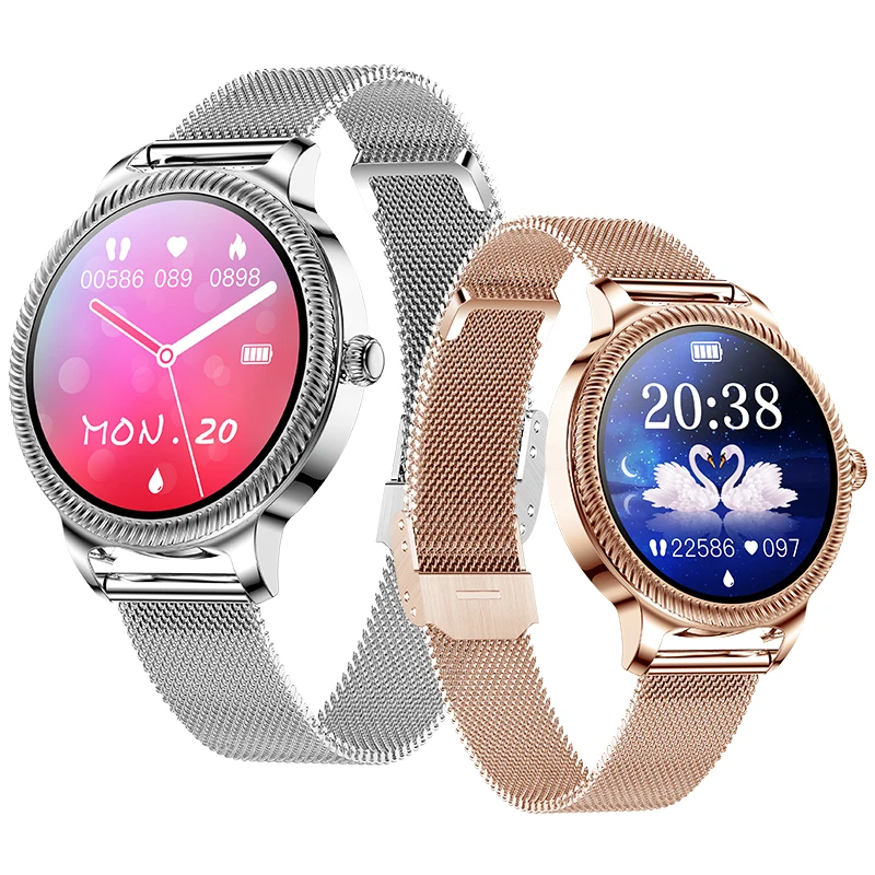

Lady Smart Watch AK38 Round Touch Screen Heart Rate Blood Pressure Blood Oxygen Waterproof Fashion Smartwatch for Women Health