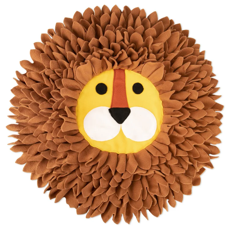 

Newest Lion Snuffle Mat Pet Dog Snuffle Mat for Dog NoseWork Feeding Pad Washable Training Mat Stress Release, Brown