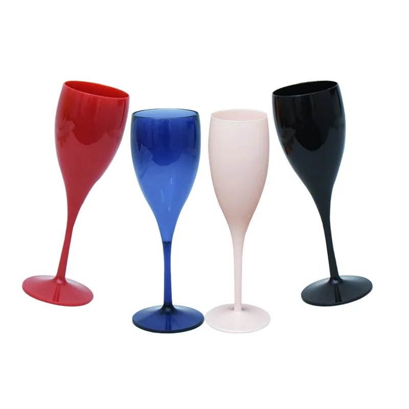 Custom Wedding Home Goods Clear Acrylic Plastic Wine Champagne Glass Holder Gold Black Colored