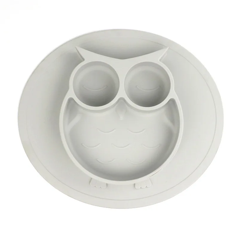 

Amazon OEM Portable Reusable Waterproof Placemat Custom Bear Design Silicone Baby Feeding Plate/Bowl, Any pantone color