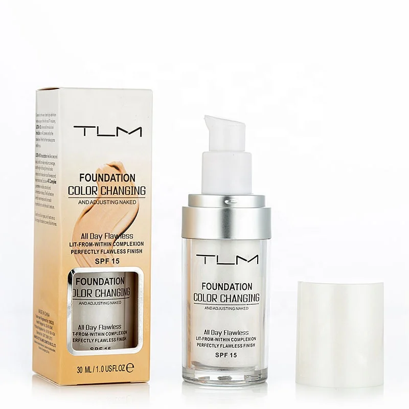 

TLM 30ML Magic Color Changing Liquid Foundation Makeup Base Nude Face Cover Concealer Makeup Skin Tone Foundation, Skin color
