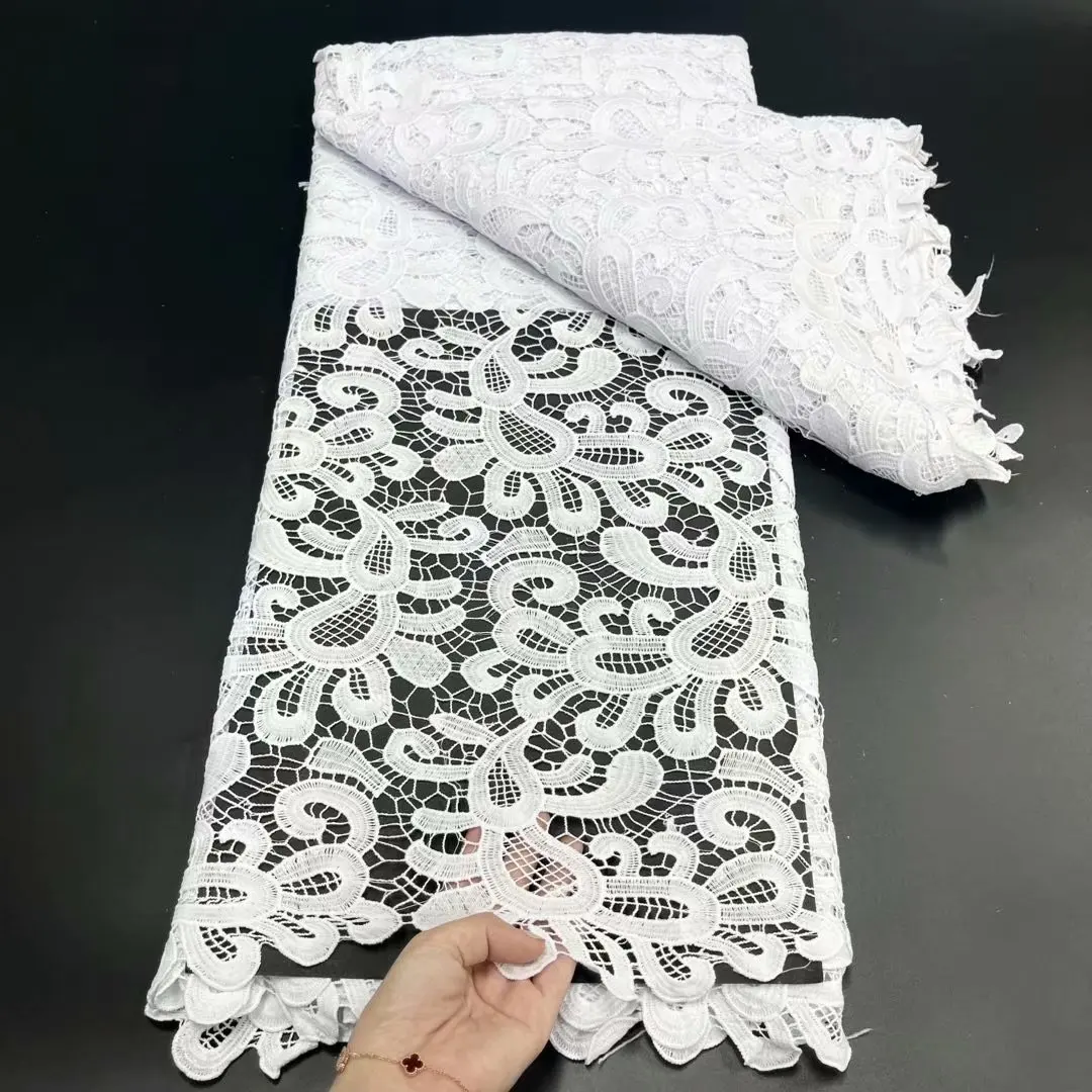 

New african cord lace african chemical lace trim high quality african guipure lace fabric, Can be customized