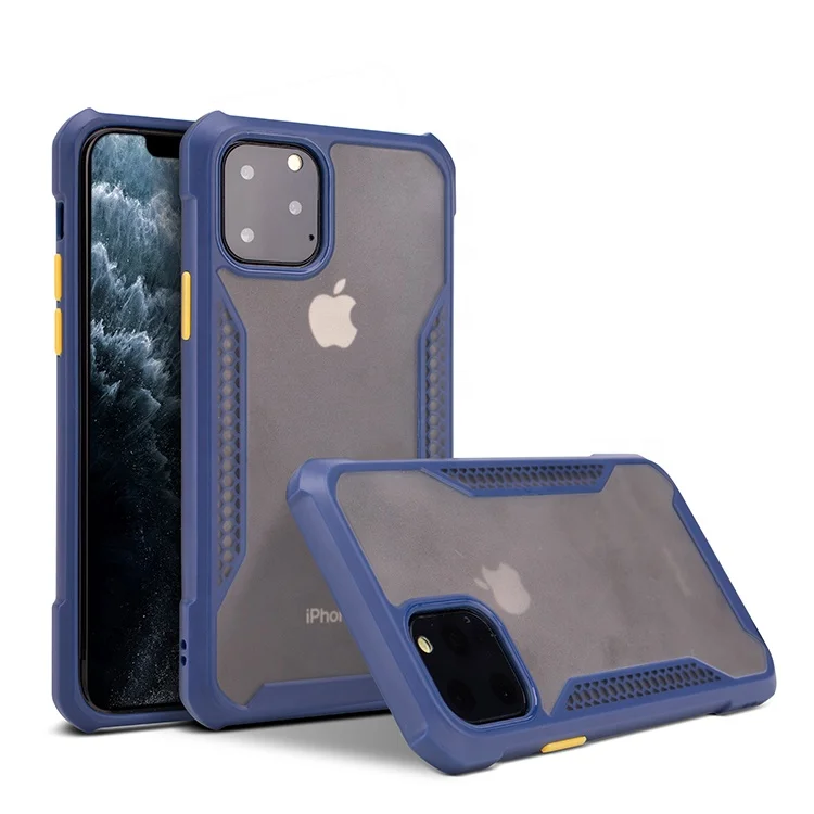 

Wholesale Military Hybrid Frosted Transparent Heat Dissipation Shockproof Cellphone Cover for iPhone 11, Multi colors