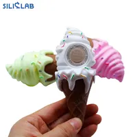 

Collectible Tobacco Thick Ice Cream Cone Designed Silicone Hand Pipes Smoking