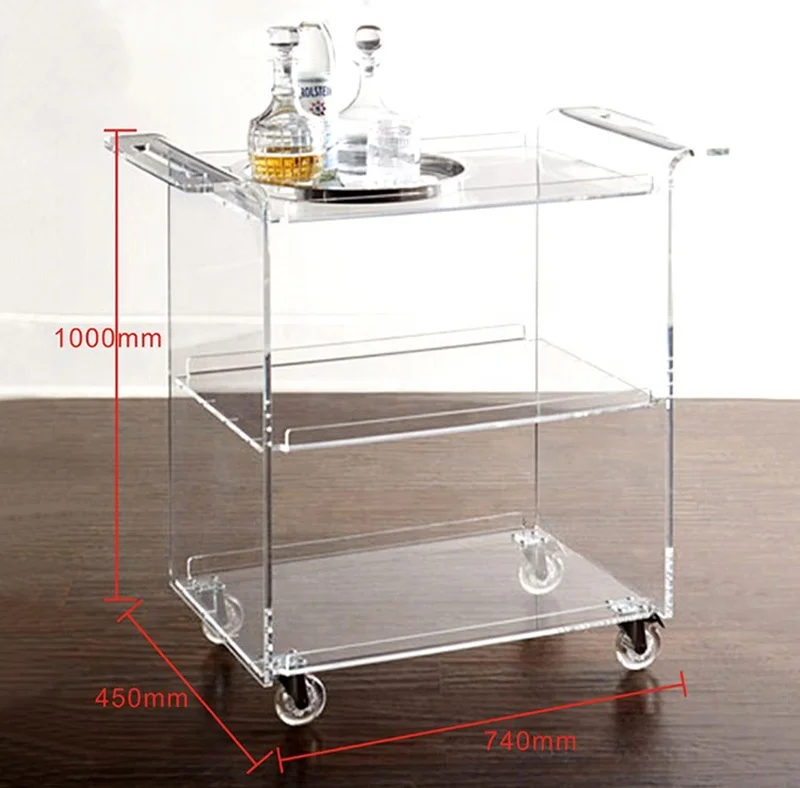 
Hotel furniture luggage housekeeping cleaning room service acrylic trolley Acrylic Hotel Trolley 