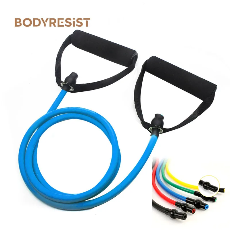 Customized Fitness Exercise Tube Pcs Resistance Bands Training Yoga Tubes With Carabiner Pull Rope