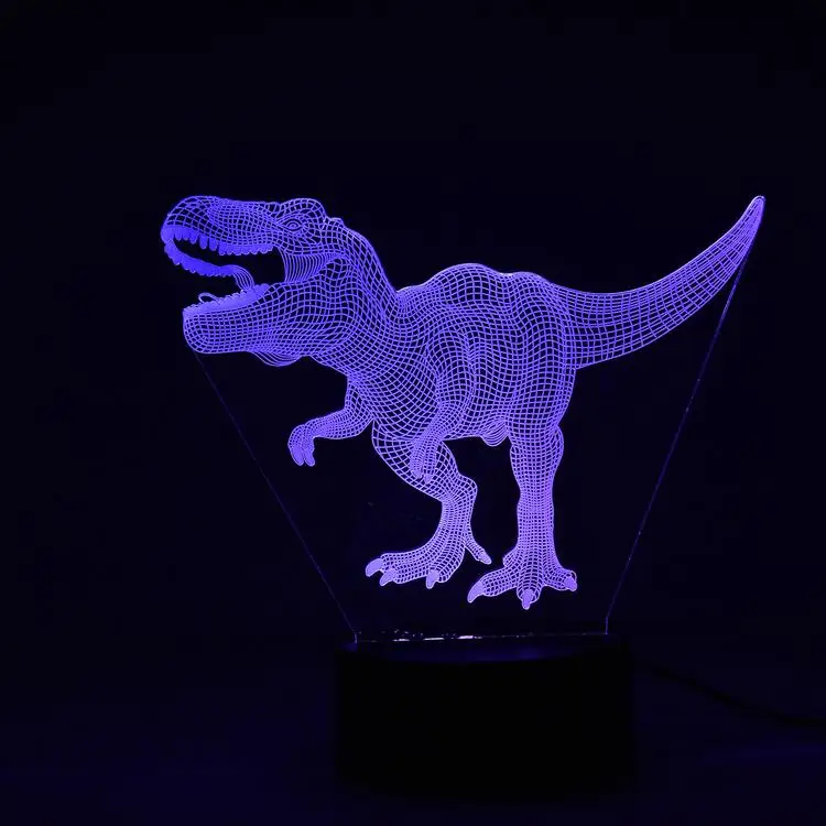 Hot Selling Dinosaur Night Light 3D T Rex Dinosaur Lamp with Remote and Cable  For kid Home Decoration 3D Night Light