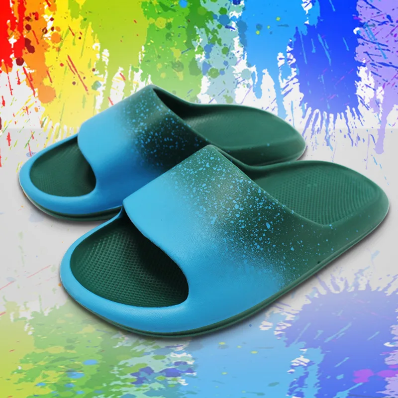 

2021 new style thick bottom magic color slides sandals men outdoor summer indoor couple flip flop women slippers