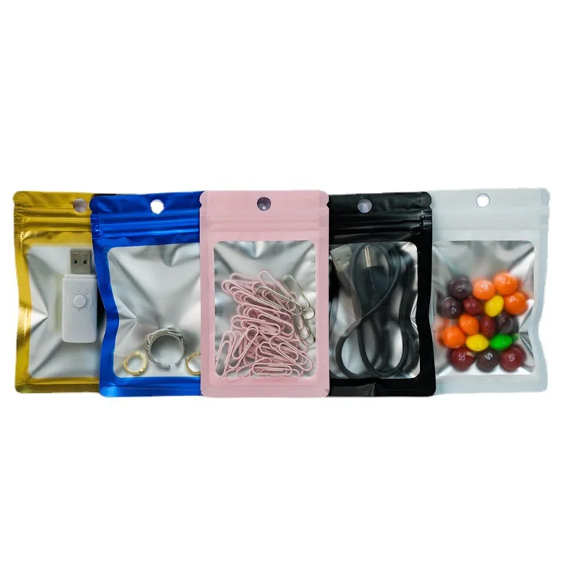 

Wholesale hologram mylar bags zipper plastic jewelry makeup packaging ziplock transparent holographic bags