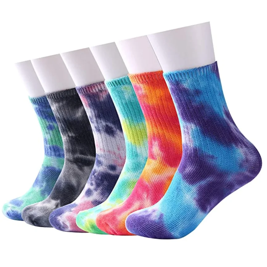 

Women Men Tie Dye Printed Socks Fashion Couple Gift Sox Colorful Cool Crazy Skateboard Datang Soosan Socks, Picture shown
