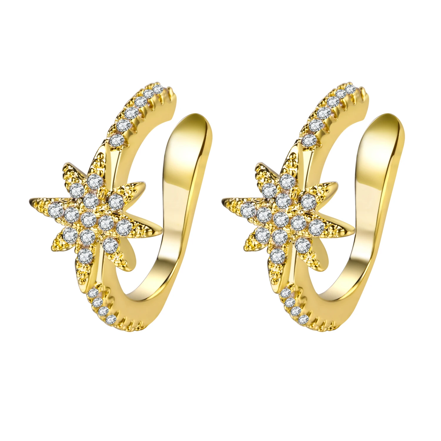 

Wholesale Mini Cute Star Earrings Fashion Copper Plated 18K Gold Zircon Earrings Factory Direct Sales, Gold color