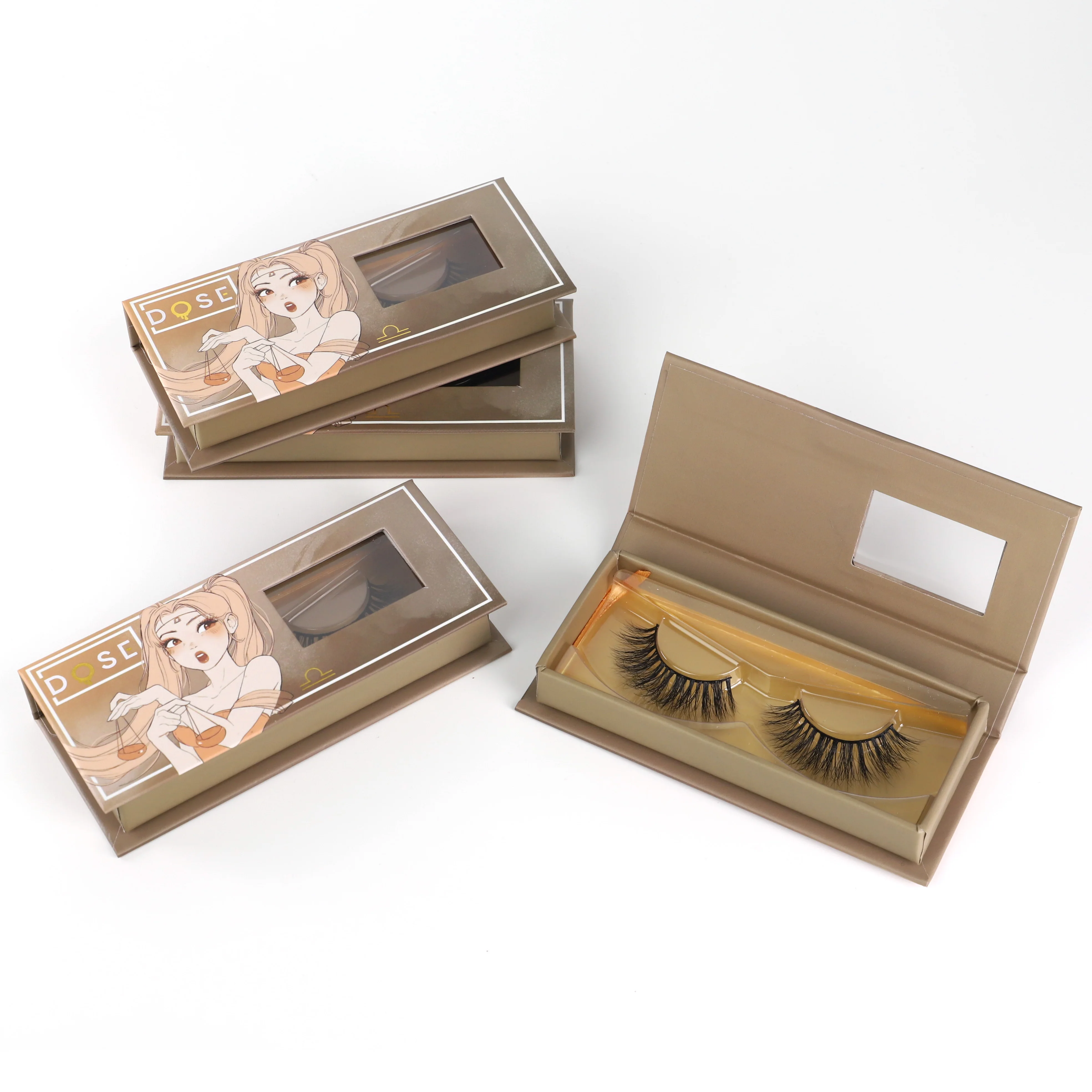 

2021 new arrivals Private label custom 3d mink lashes packaging box full strip lashes natural eyelash