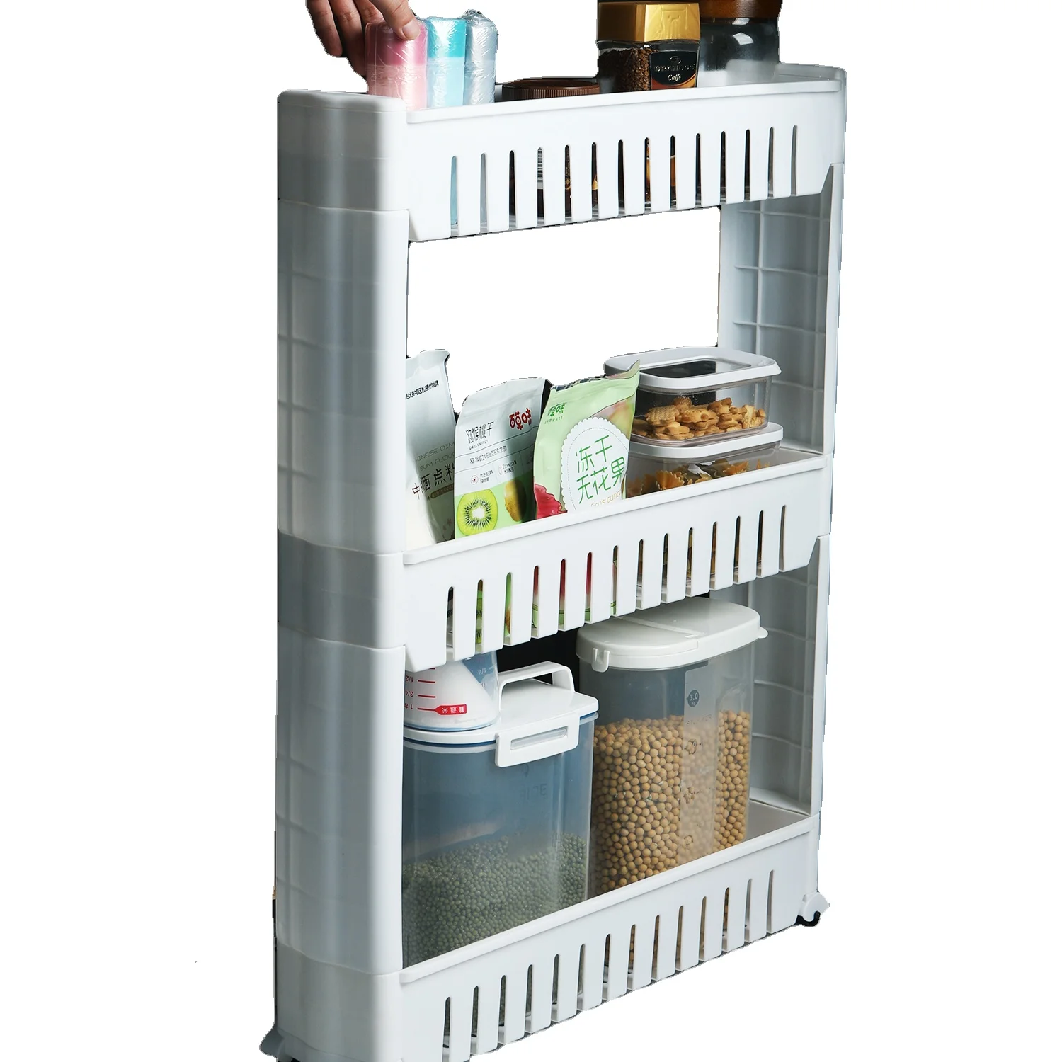 

Eco Friendly Storage Holder 3 Tire Storage and Organization Really Useful Storage Shelf, White;grey