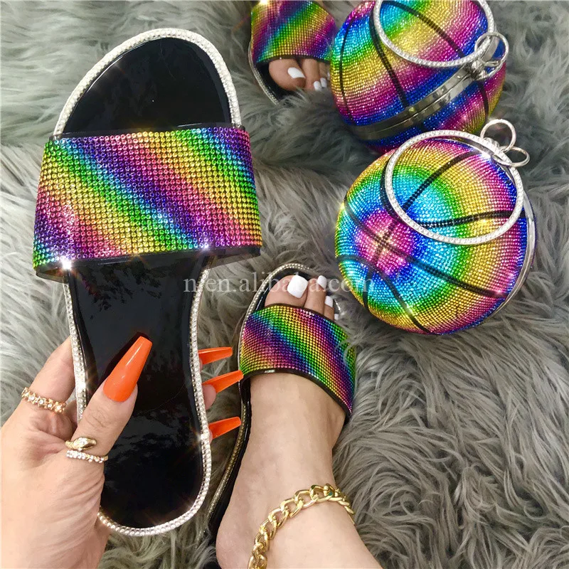 

New Arrivals 2021 cosmetic sandals and bags set women purses and handbags new design, As pictured