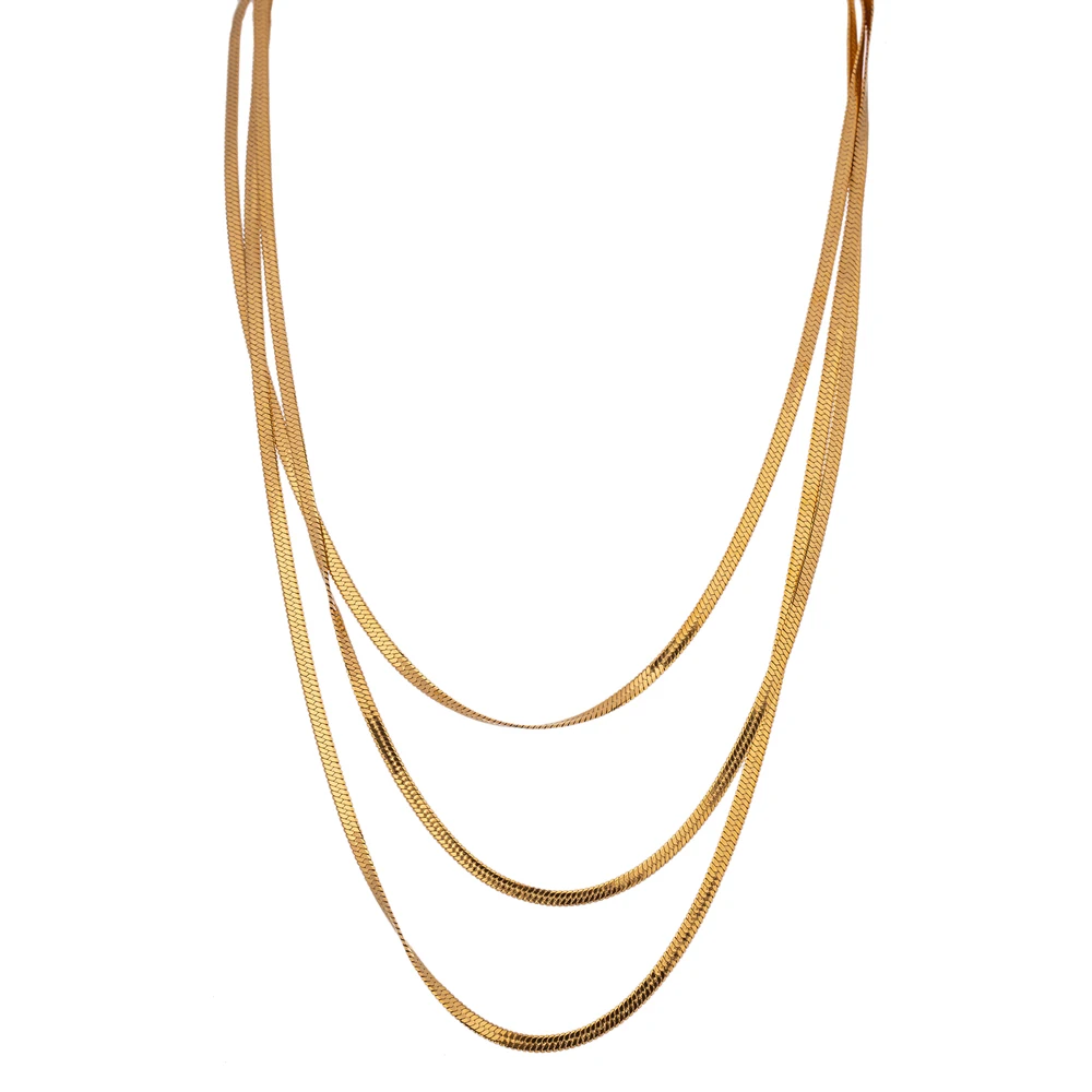 

JINYOU 1531 Most Popular Products Best Seller on Stacked Necklace 18 K Gold Plated Snake Layered Necklace 2022