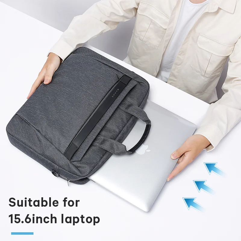 

Factory new smart 15.6 inch men briefcase custom shoulder notebook waterproof laptop bag, Black,grey