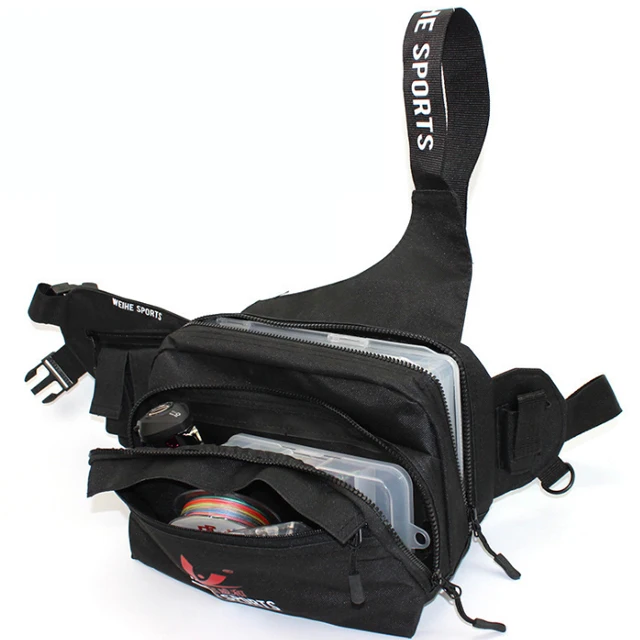 

WEIHE Multifunctional Fishing Equipment Fishing tackle bag Lure fishing tackle bag, Black