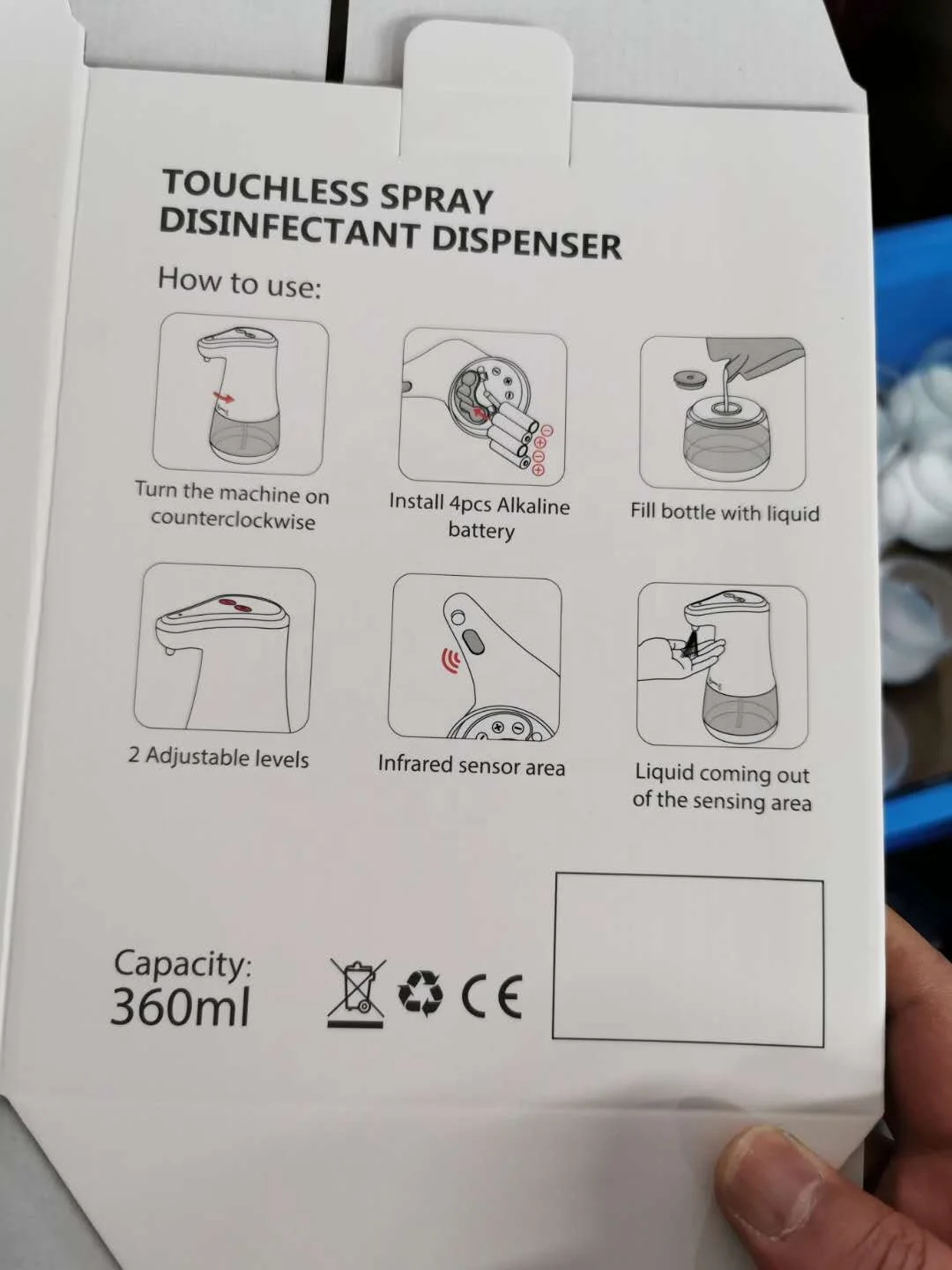 
2020 Plastic smart touchless Infrared alcohol hand sanitizer automatic sensor dispenser spray type with CE ROHS 