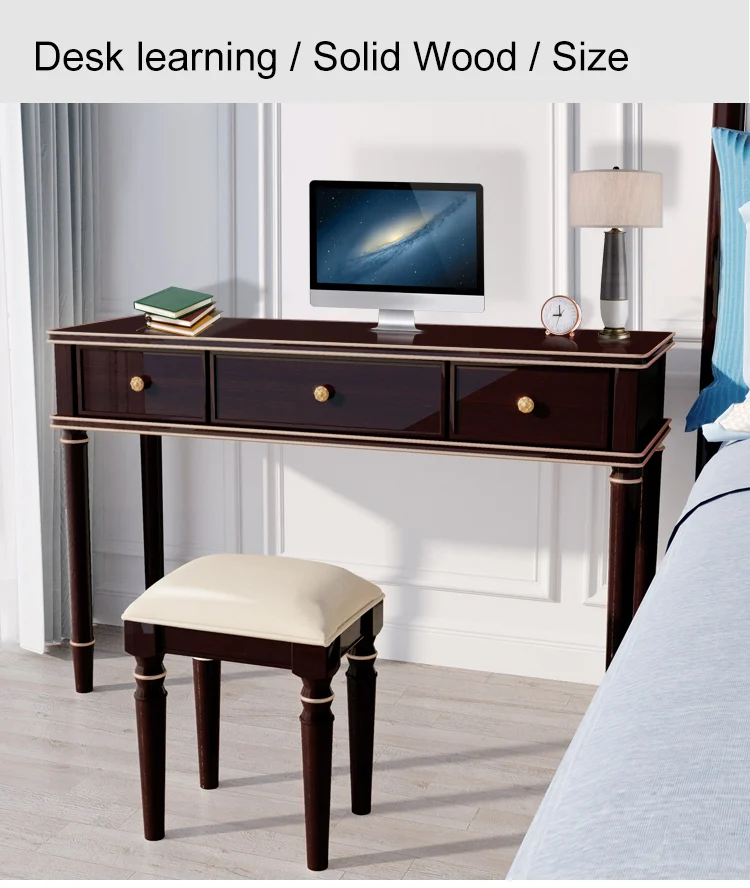 Study Room Furniture Luxury Design Solid Wood Custom Size Study Desk Office Writing Table