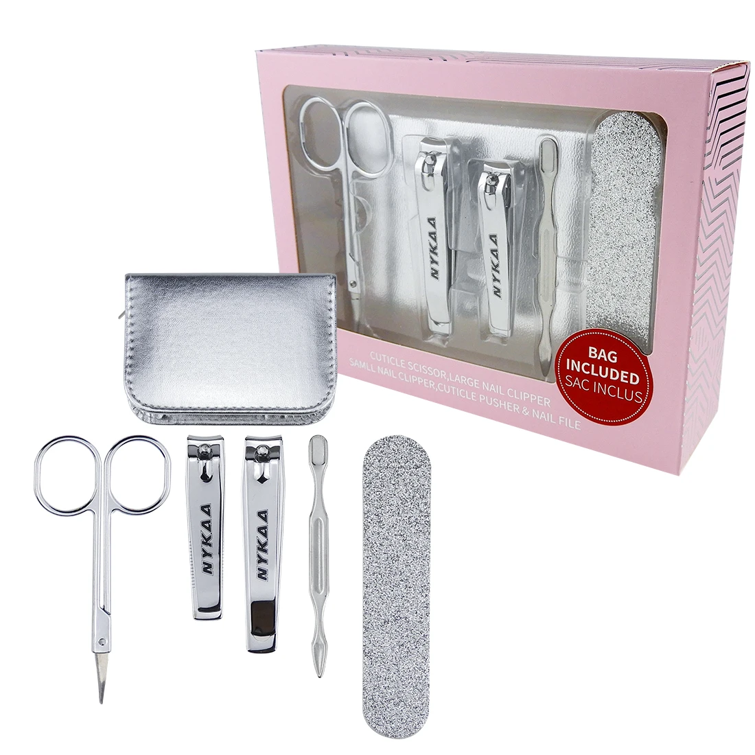 

NYKAA Nail Clipper Set Professional Manicure Kit Pedicure Stainless Steel Nail Cutter Tools Set, Blue,pink
