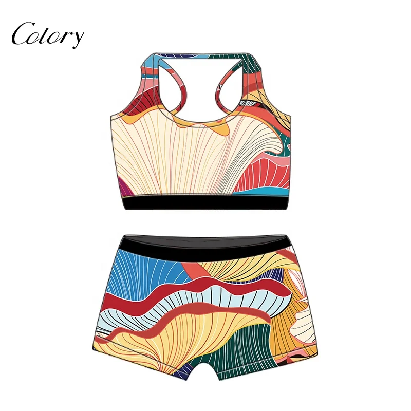 

Colory 2 Piece Short Set Women Tops Short Sleeve Summer Sets For Woman, Customized color