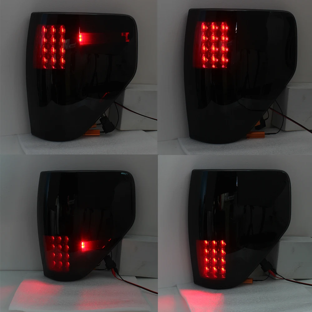 Car Left/Right Rear Tail Light Assembly Use For 2009 2010 2011 2012 2013 2014 Ford F-150 Black LED Tail Lights Brake Lamps