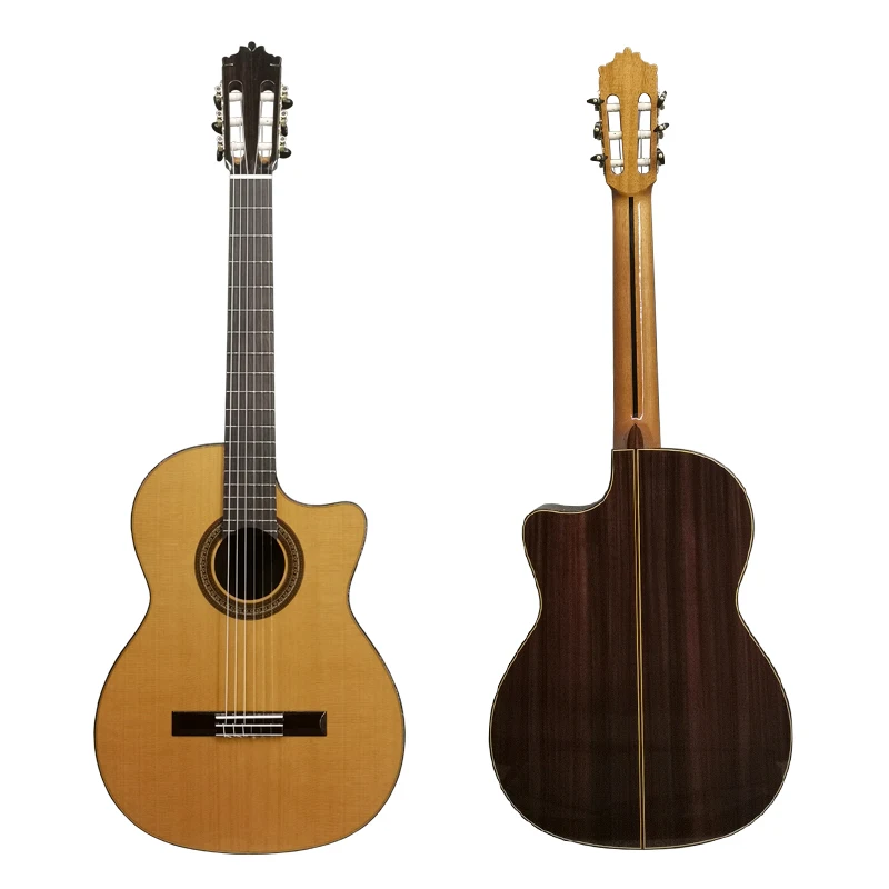 Aiersi Brand High Grade Handmade Cutaway All Solid Cedar Classical Guitar Spanish Skill Great Sound Vintage String Instrument