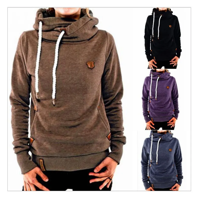 

Custom wholesale LOGO autumn women's long-sleeved hooded long-sleeved casual loose sports sweater hooded pullover plus size