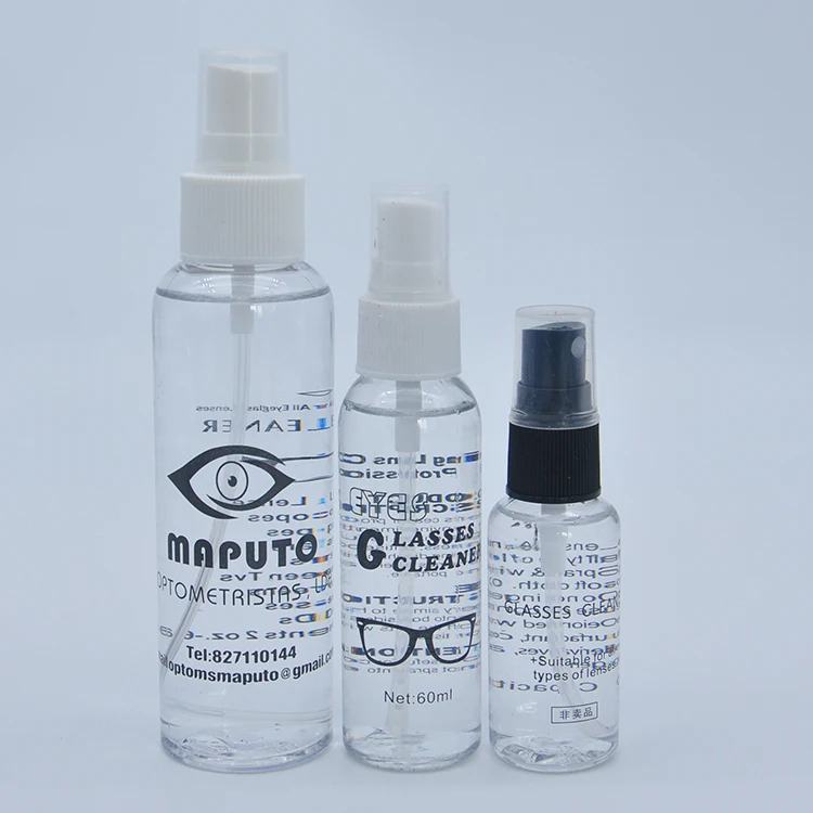 

PET liquid eco-friendly factory direct spray lens cleaner for glasses, Transparent