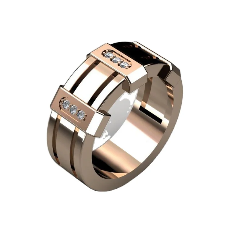 

New accessories are popular in Europe and America chunky men rings bling ring