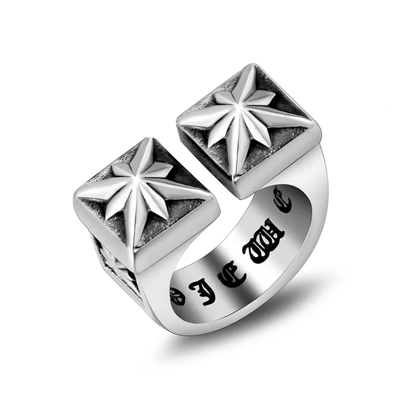 

2021 Sailing Jewelry Personalized Stainless Steel Mens Ring Dad Father Gifts Ring Double Rice Flower Mens Ring