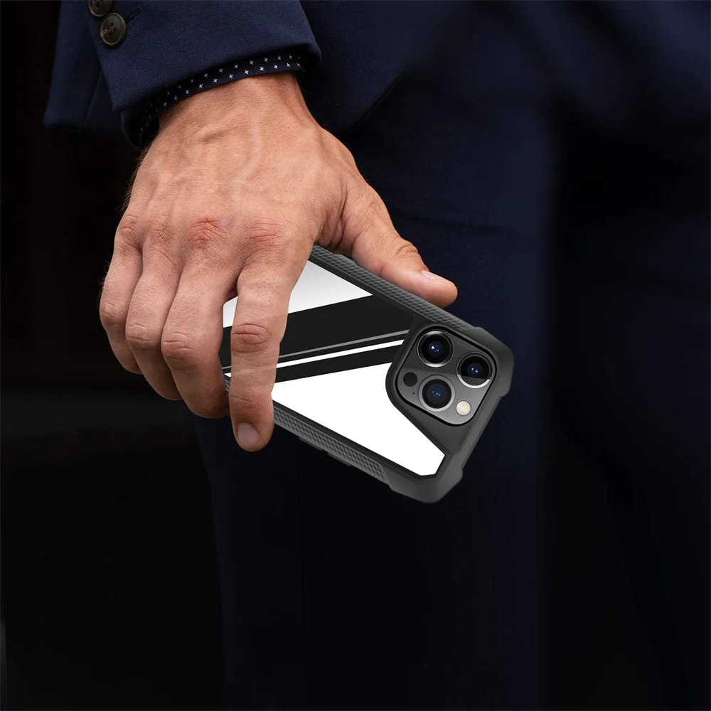 

Fashion Four Corners Shockproof Phone Case For Apple Phone 12/11/8/7/X Stainless Steel Metal Phone Case For Iphone