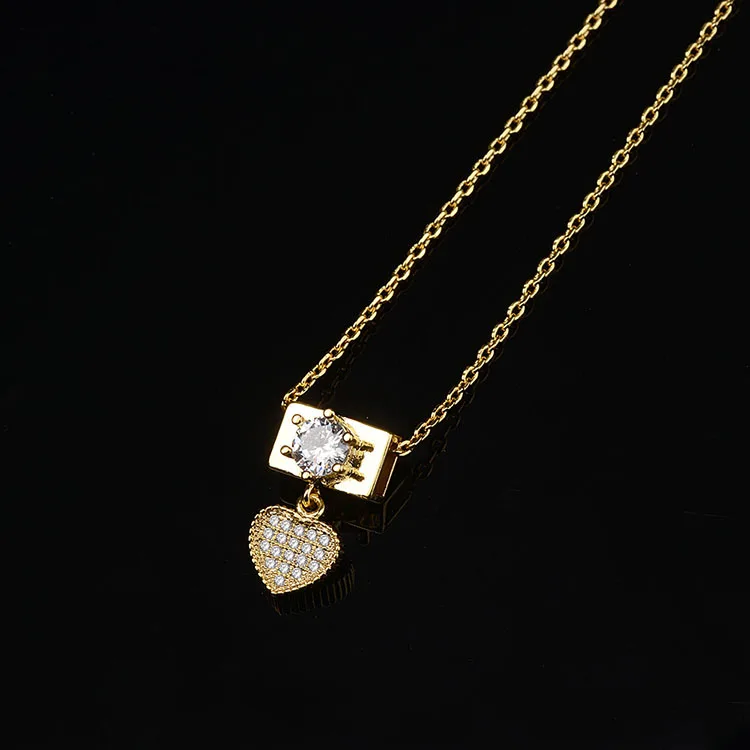 

Fashion Jewelry Zircon Engagement Wedding Heart Shape Pendent Necklace