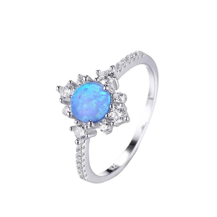

Sevenajewelry SAR7199 Ladies 925 sterling silver opal engagement wedding rings jewelry white gold plating ring
