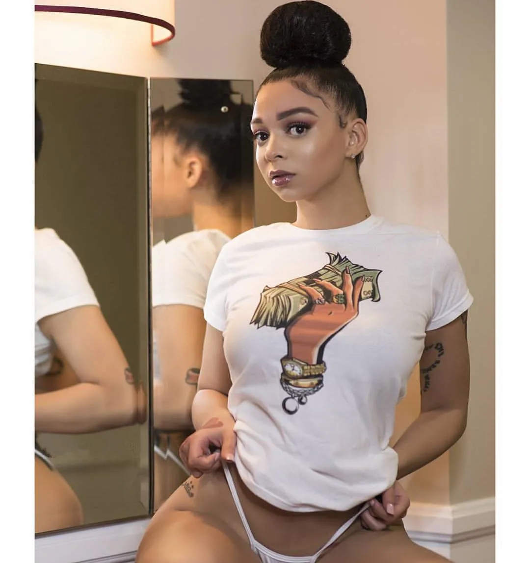 

New Women T Shirts Funny Printed More Money Tops Tee Shirts Ladies' T Shirts Streetwear