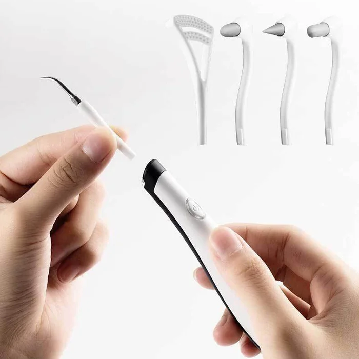 

High Quality 5 In 1 Electric Ultrasonic Plaque Remover Dental Calculus Cleaner Teeth Whitening Tooth Cleaner, White/black