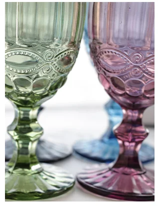 machine made colorful colored cup glass water goblet