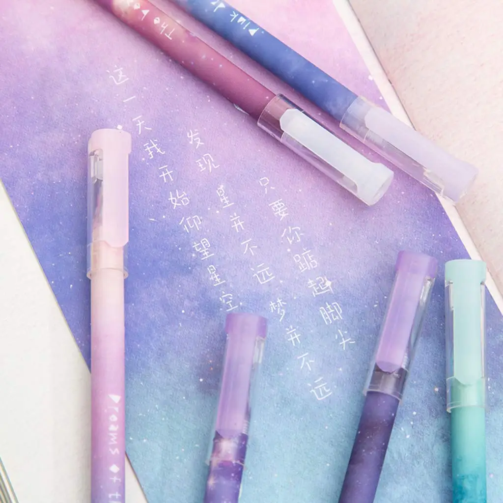 Jisomin Creative Cute Pens, Galaxy Pens, Colorful Gel Ink Pen, Color Pen 10 sets(Starry Sky)