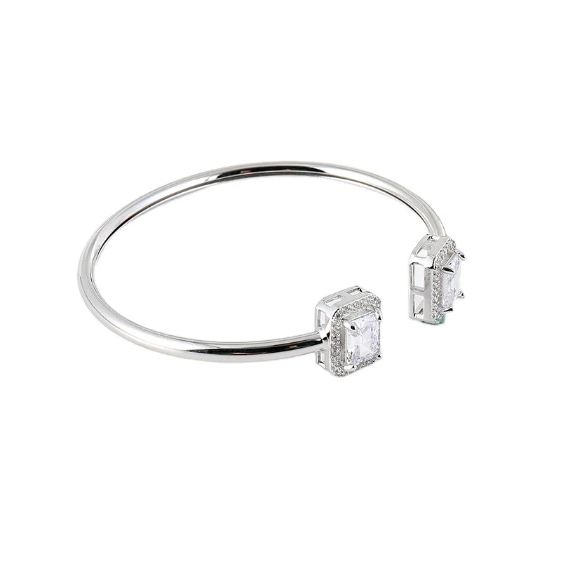 

Custom stainless steel gold-plated charm opening drop geometric cuff bracelet