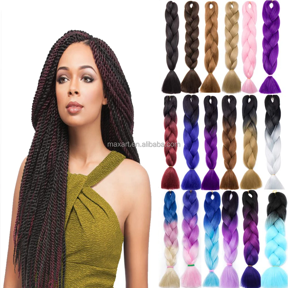 

Wholesale Jumbo Braid Synthetic Braiding Hair Extensions for African Expression One Tone Pre Stretched Braids, As picture shows