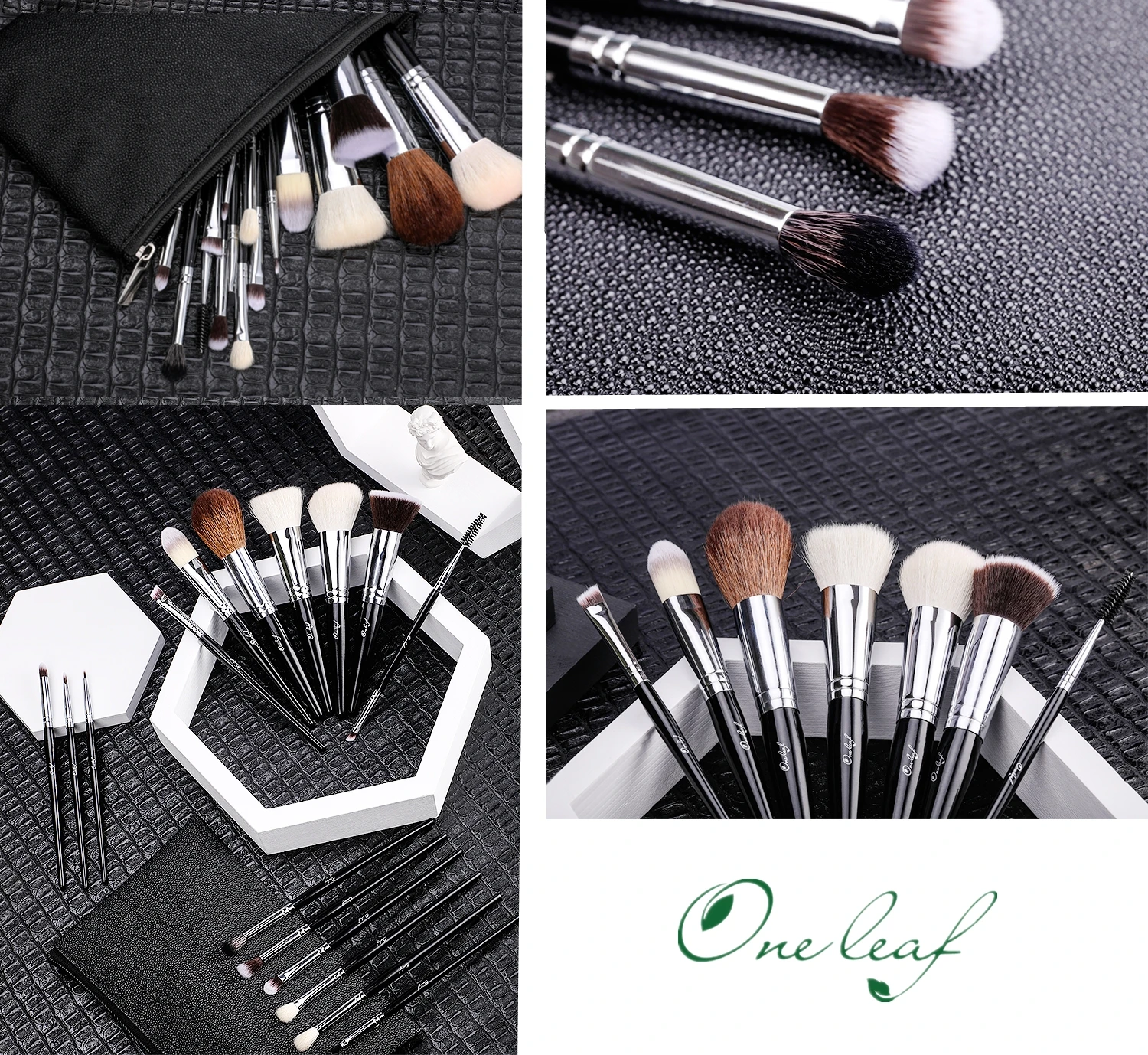 Bsmall Goat Hair Makeup Brushes 16pcs Custom Private Label Nature Hair