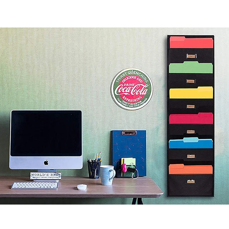 6 Tier Wall Mount File Organizer Hanging For Organize Your Assignments