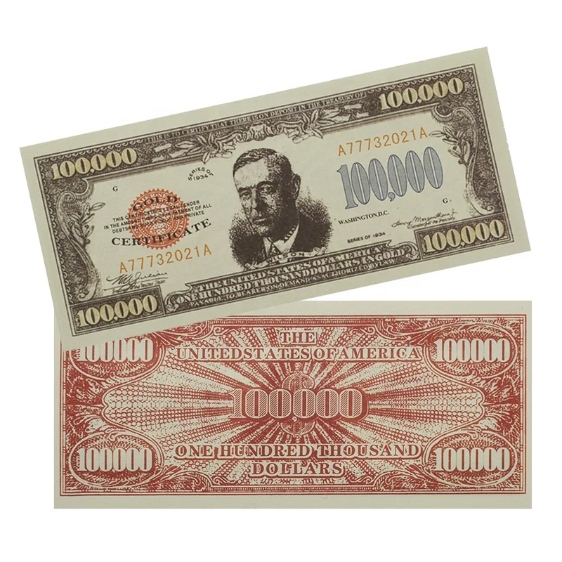 

1934 Wilson 100000 USD Banknote US One Hundred Thousand Commemorative Paper Money Collectibles Business Gifts