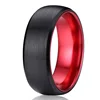 Matte Black And Red Tungsten Engagement Ring 8mm Mens Size 5 to 15.5