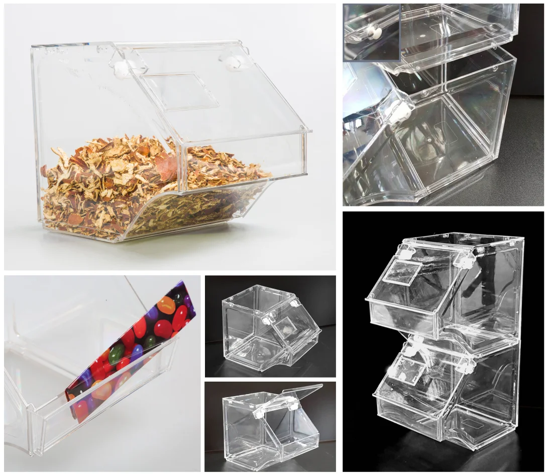 Supermarket Stackable Clear Candy Box,Plastic Candy Scoop Bin,Bulk