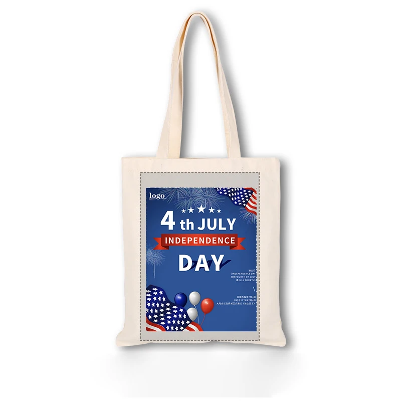 

Memorial Day and Fourth of July Foldable Travel Fashion Reusable Custom Tote Shopping Bags Cotton Canvas Bag Shopping Bag