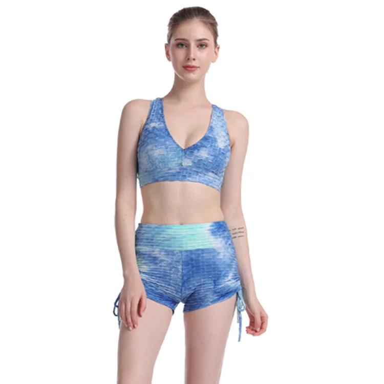 

2020 explosion models 2 pieces of women's Leisure fitness workout yoga shorts suit work out shorts women yoga, Yoga sets 2020