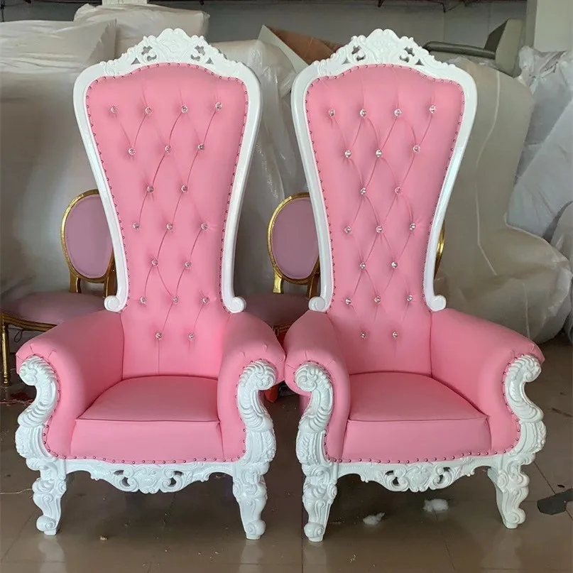 throne chair white pink