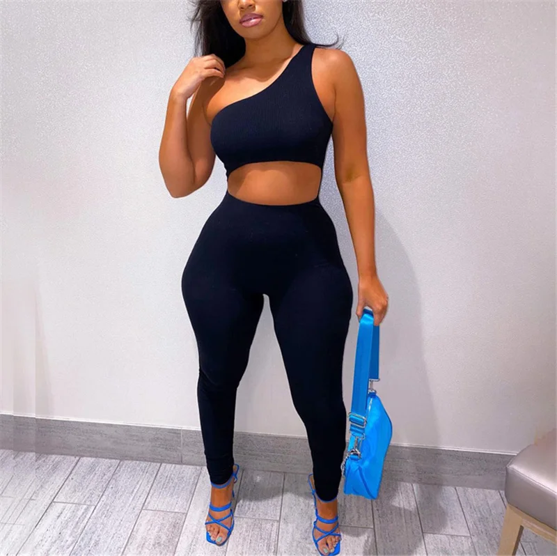 

Bodycon Jumpsuit Women 2021 Summer Hollow Skinny Fit Sexy Rompers One Shoulder Jumpsuit Rompers Women Clothing P134790W, Customized color